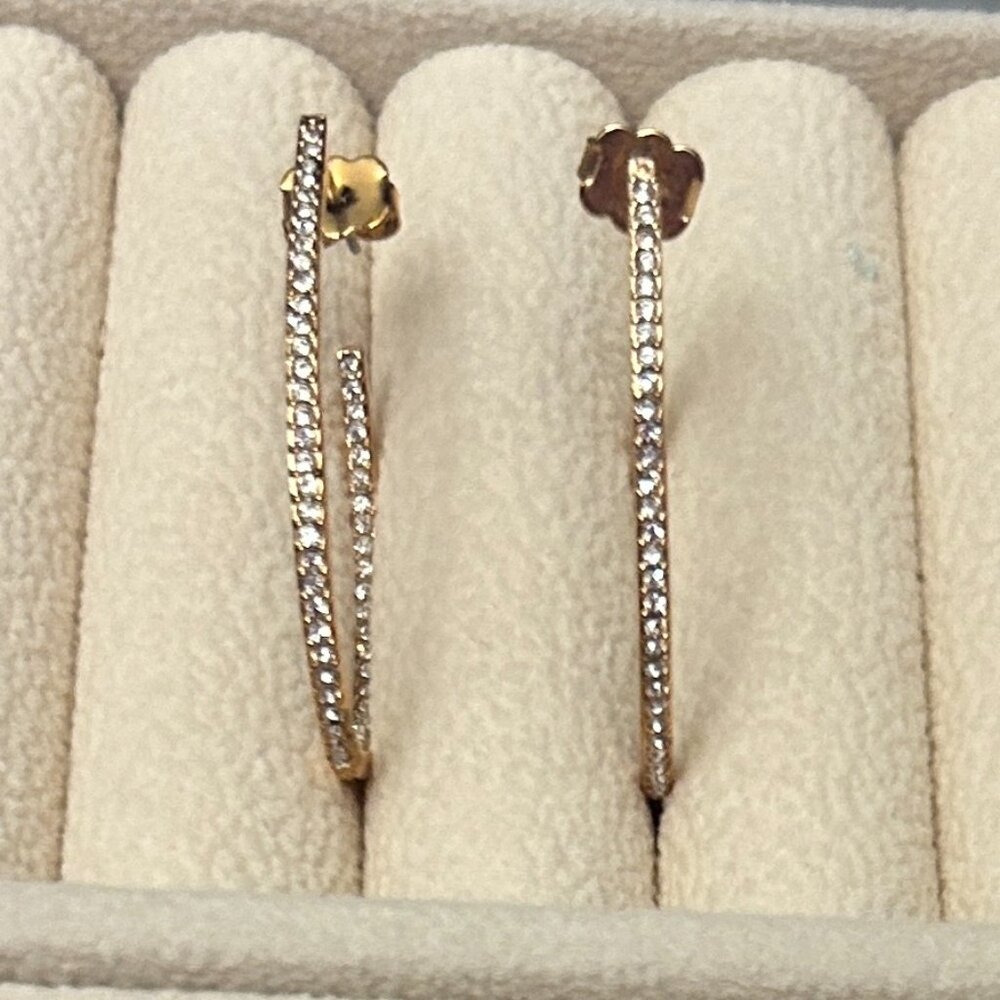 Rose Gold with Crystal Hoop Earrings Inside Out